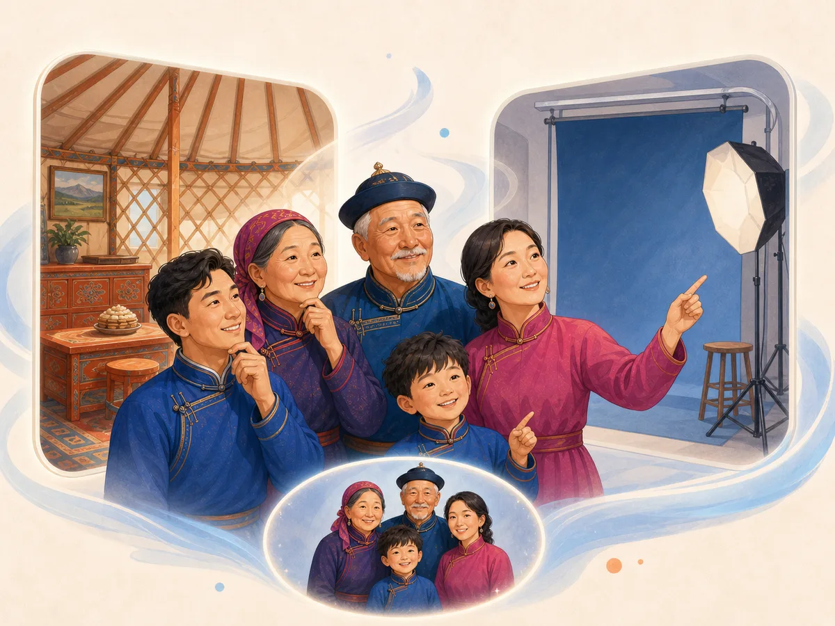 A classic studio scene selected for a family portrait