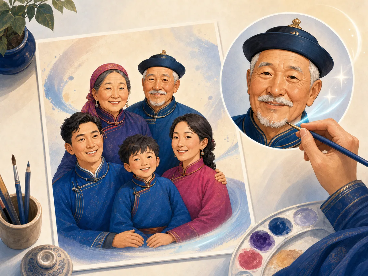 An individual face selected for refinement